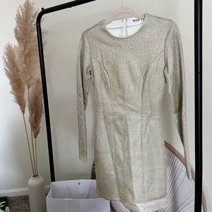 Gold mini dress